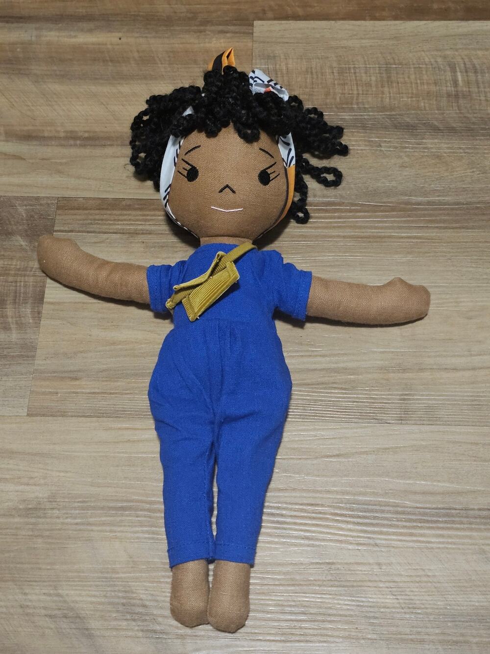 HarperIman Mia 14" Plush Linen Doll Black